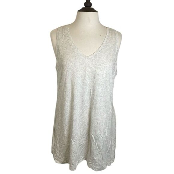 CAbi Gray Sleeveless Top Oatmeal Fleck Tank V-Neck Style # 274 | size L - Picture 1 of 9